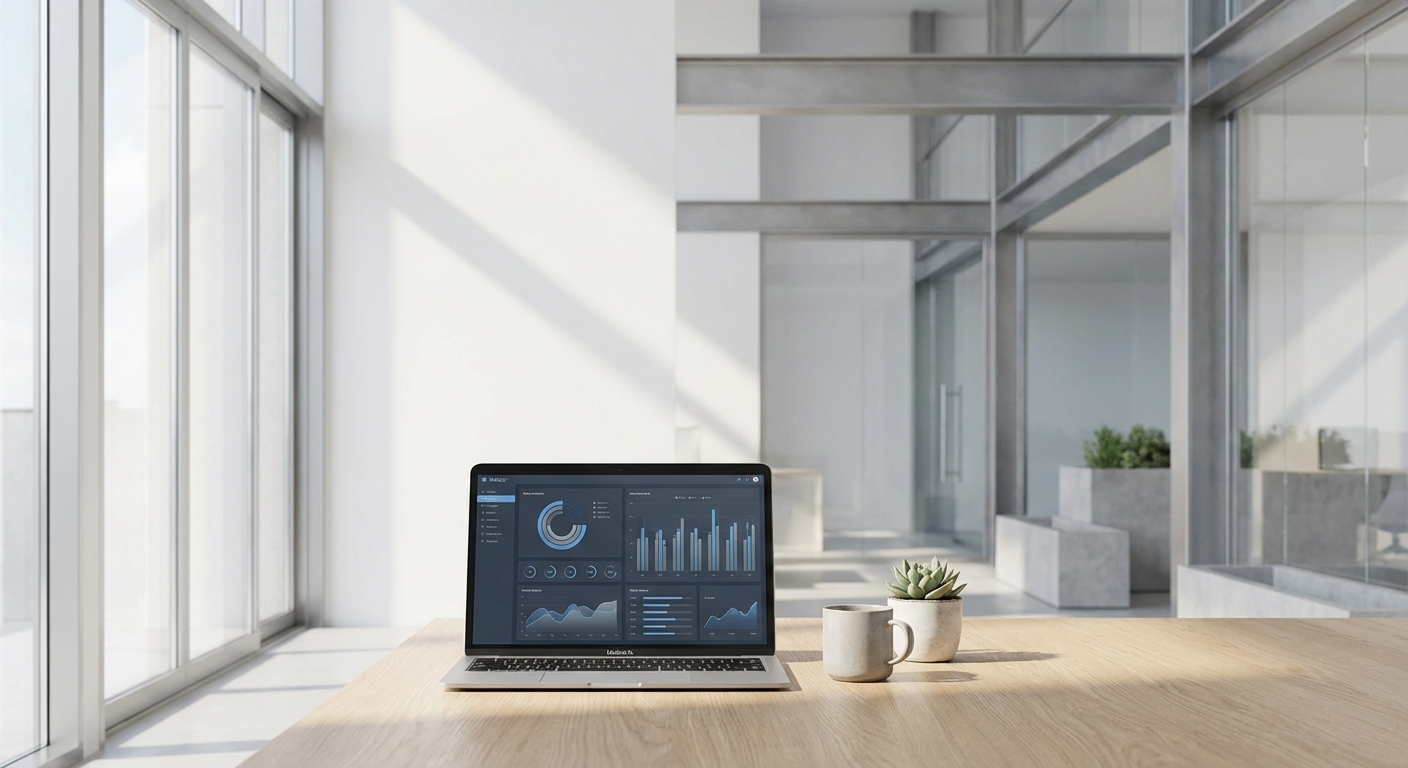 Modern minimalist workspace with premium technology